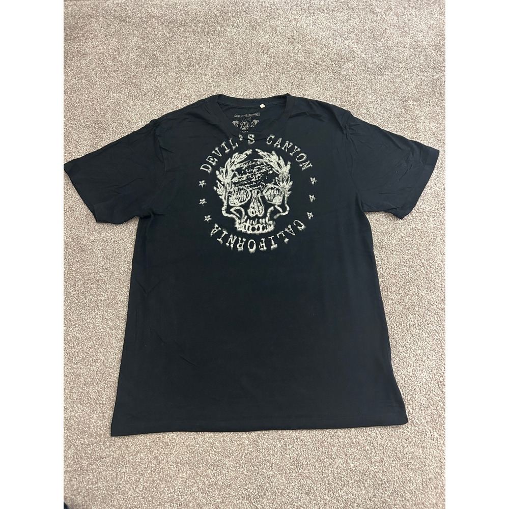 Cotton Heads T Shirt Mens Medium Black Excellent Skull Devils Canyon California